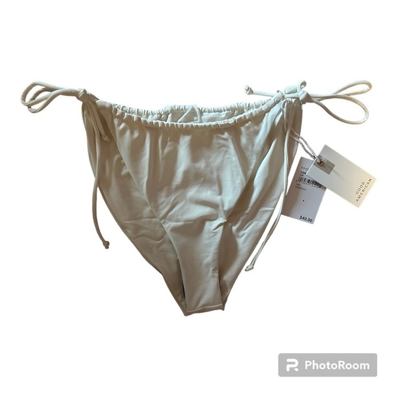 Good American Tiny Ties Bikini Bottoms, Women’s Size 4 - Ivory - Picture 9 of 16
